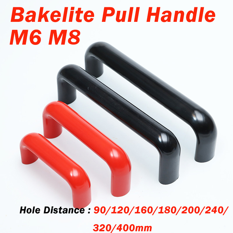 Restoration Hardware Furniture Used - Pegangan Bakelite Oval Merah/Hitam 90~400mm Pegangan