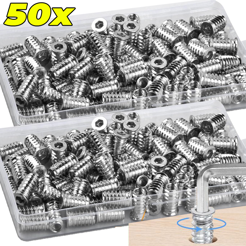 10/50x Sisipan Berulir Mur Kay - Furniture Hardware Threaded Inserts ulasan dan harga