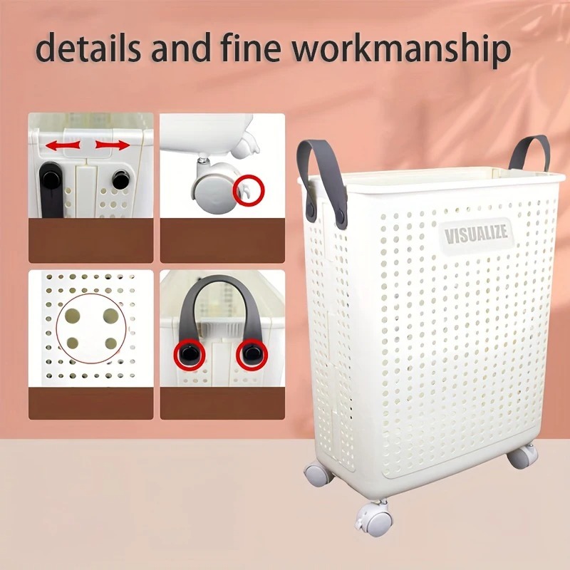 Keranjang Cucian Lipat Beroda  - Furniture Joint Hardware ulasan dan harga