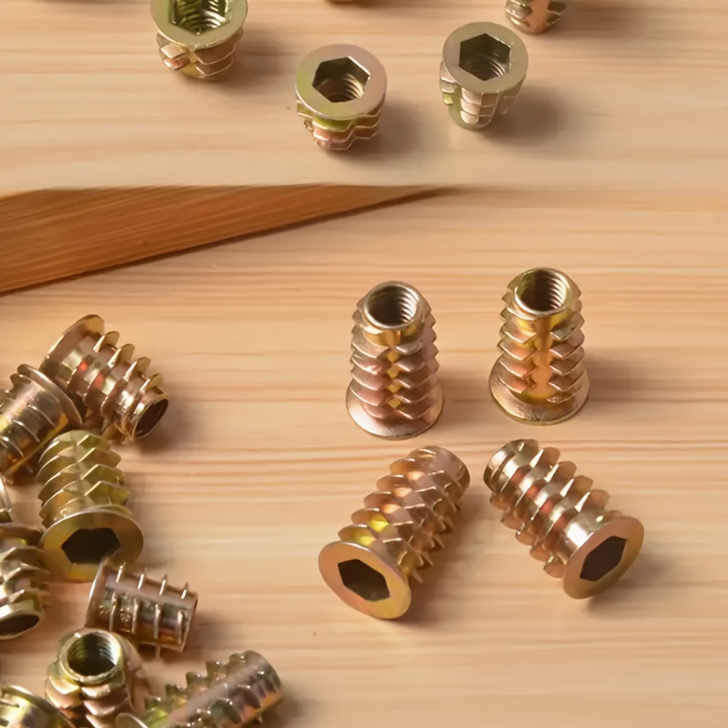 100Pcs Sisipan Ulir Galvanis P - Furniture Hardware Threaded Inserts ulasan dan harga